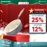 Chảo sâu phủ sứ đáy từ Sunhouse Healthy SDP24-26-28M - Chống dính Ceramic - Bắt từ nhanh, dùng trên mọi loại bếp
