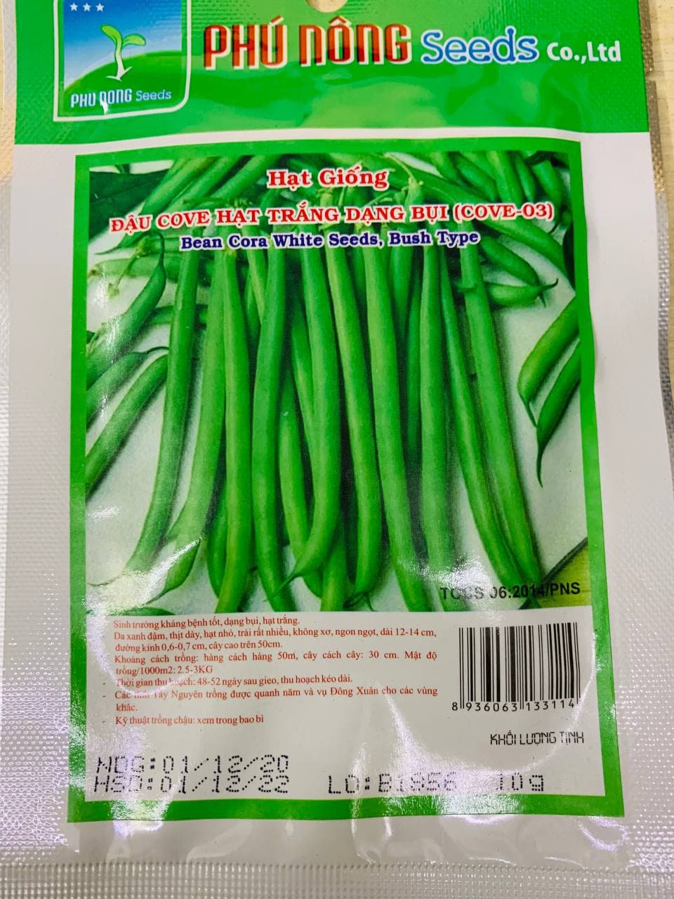 Hạt giống đậu cove bụi lùn 10gr sai trái, dễ trồng