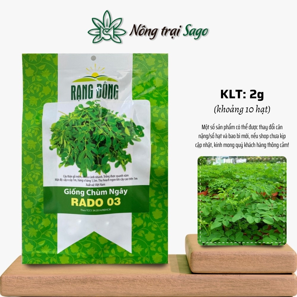 Hạt giống Chùm Ngây Rado 03 nảy mầm tốt, cây lâu năm, trồng quanh năm, hiệu Hạt giống Rạng Đông - Nông Trại Sago