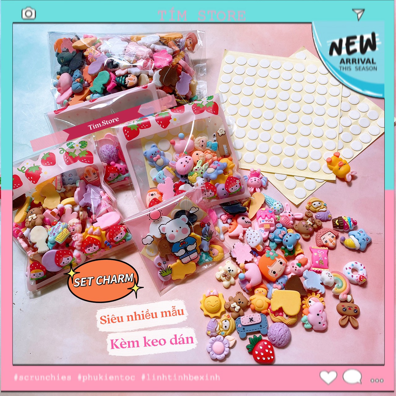 [Tím.Little] SET CHARM ICON, STICKER 3D SLIME CÓ KEO DÁN TRANG TRÍ ỐP ĐIỆN THOẠI, BÌNH NƯỚC DECOR DIY HANDMADE XINH XẮN GIÁ RẺ
