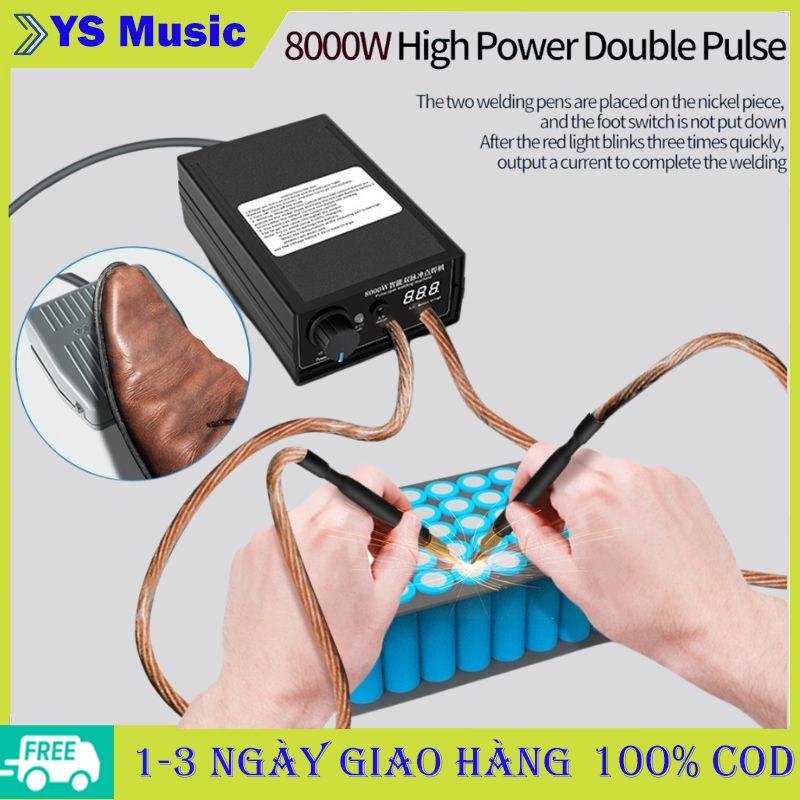 8000W Máy hàn điểm công suất cao  Hiển thị kỹ thuật số Máy hàn điểm đường phố xung kép thông minh cho ăn tấm niken có thể hàn 0.1-0,3mm