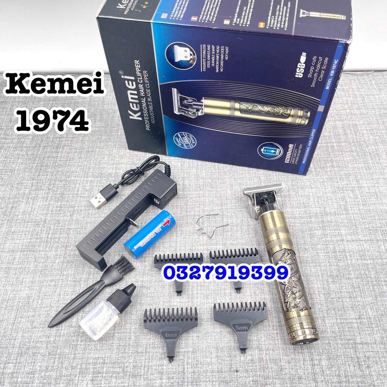 Tông đơ viền cao cấp Kemei 1974A