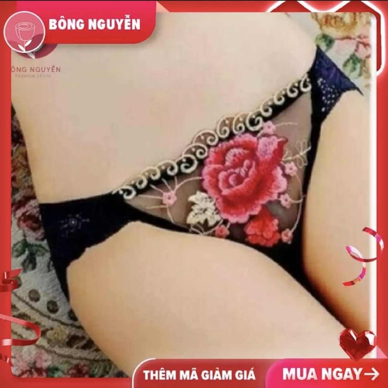[Sale Set 10] Quần lót nữ ren thêu hoa hồng cực đẹp (Thế giới đồ lót-Bông nguyễn)