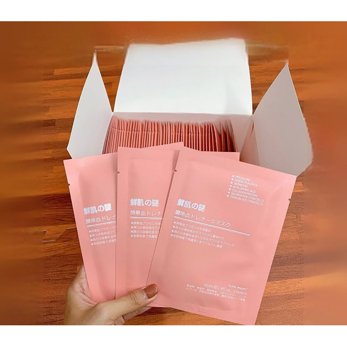 Hộp 50 miếng mặt nạ nhau thai cừu cuống rốn tế bào gốc Nhật Bản Coslexy , 40ml Rwine beauty placenta mask (chính hãng date 2024)