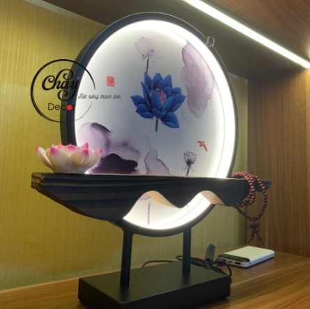Đèn led hào quang kèm tranh dùng để trang trí tiểu cảnh, lũa, tượng, bon sai có quà tặng 🎁 - chay decor