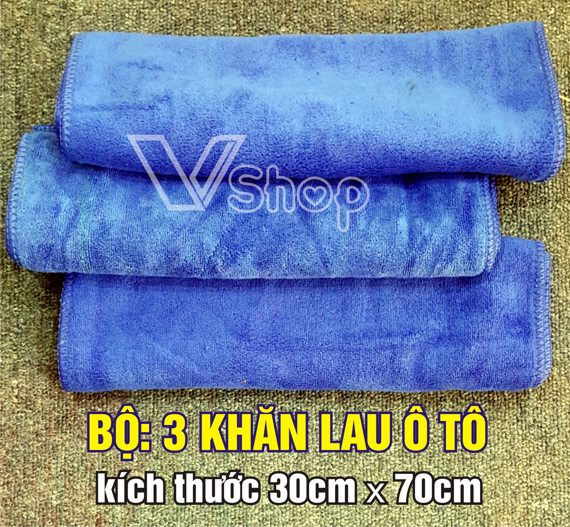 Bộ, 3 khăn lau chùi, vệ sinh ô tô, 30*70cm