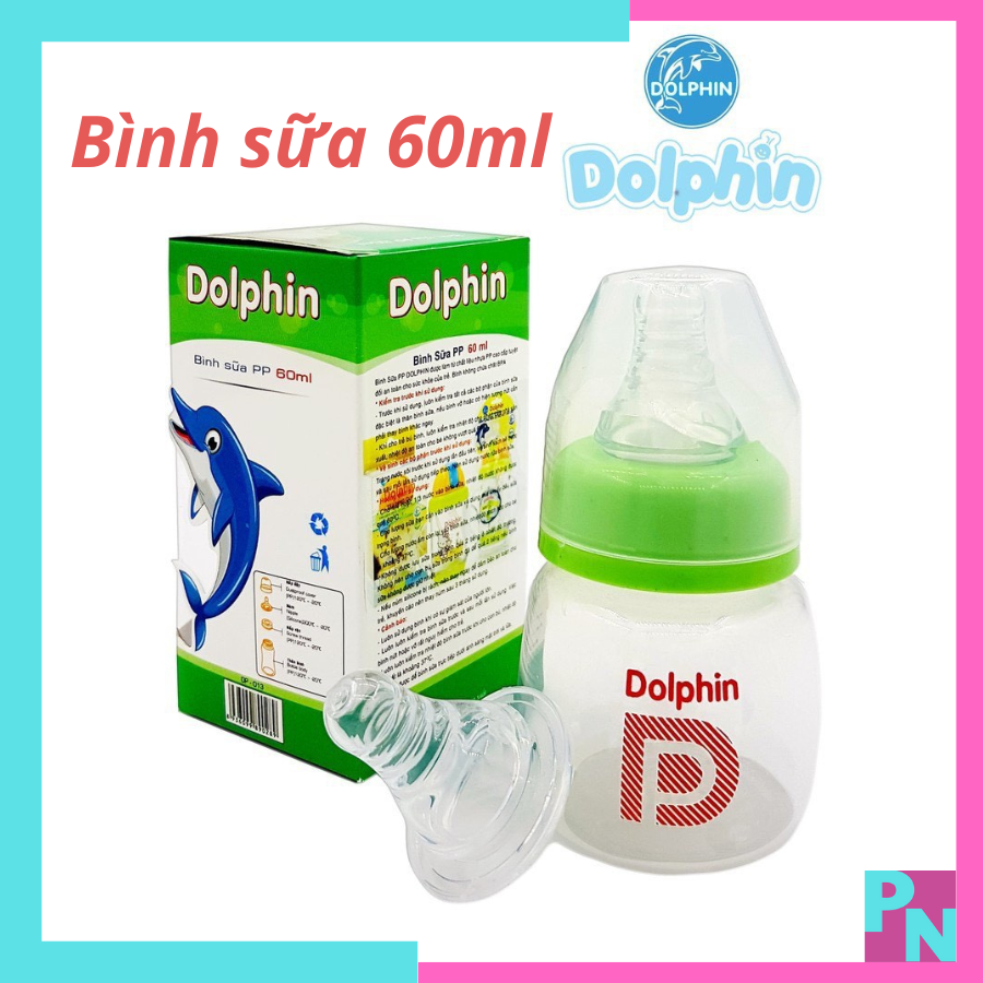 Bình sữa cho bé bình sữa 60ml Dophin bình sữa cho bé sơ sinh không BPA núm