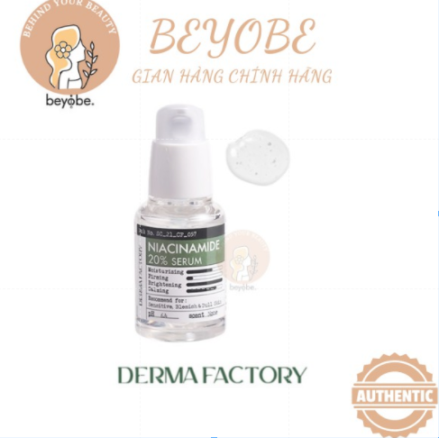 Tinh chất Derma Factory Niacinamide 20% Serum