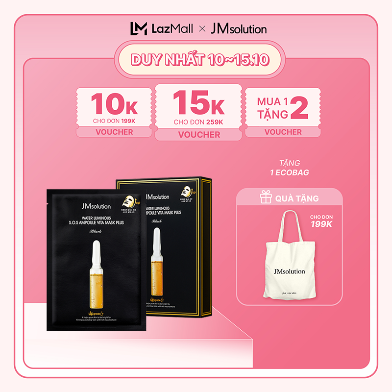 Mặt nạ dưỡng sáng và săn chắc da JMsolution Water Luminous S.O.S Ampoule Vita Mask Plus