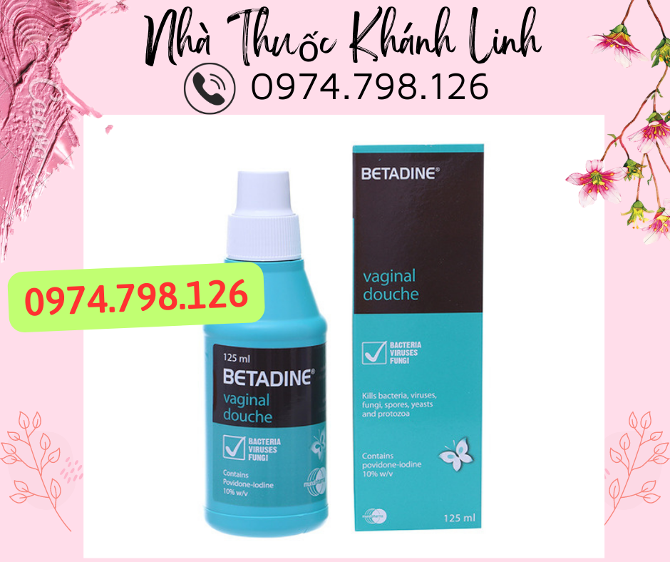 🌺 Dung Dịch Vệ Sinh Phụ Khoa 𝐁𝐞𝐭𝐚𝐝𝐢𝐧𝐞 Vaginal Douche 125ml-  DUNG DỊCH VỆ SINH PHỤ NỮ BETADIN.