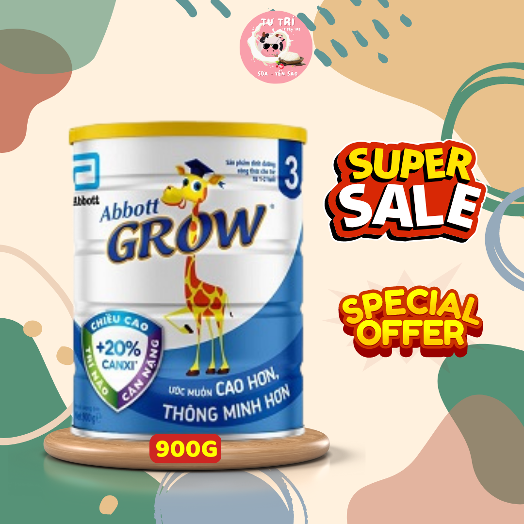 Sữa bột abbott grow 3 lon 900g date 2025