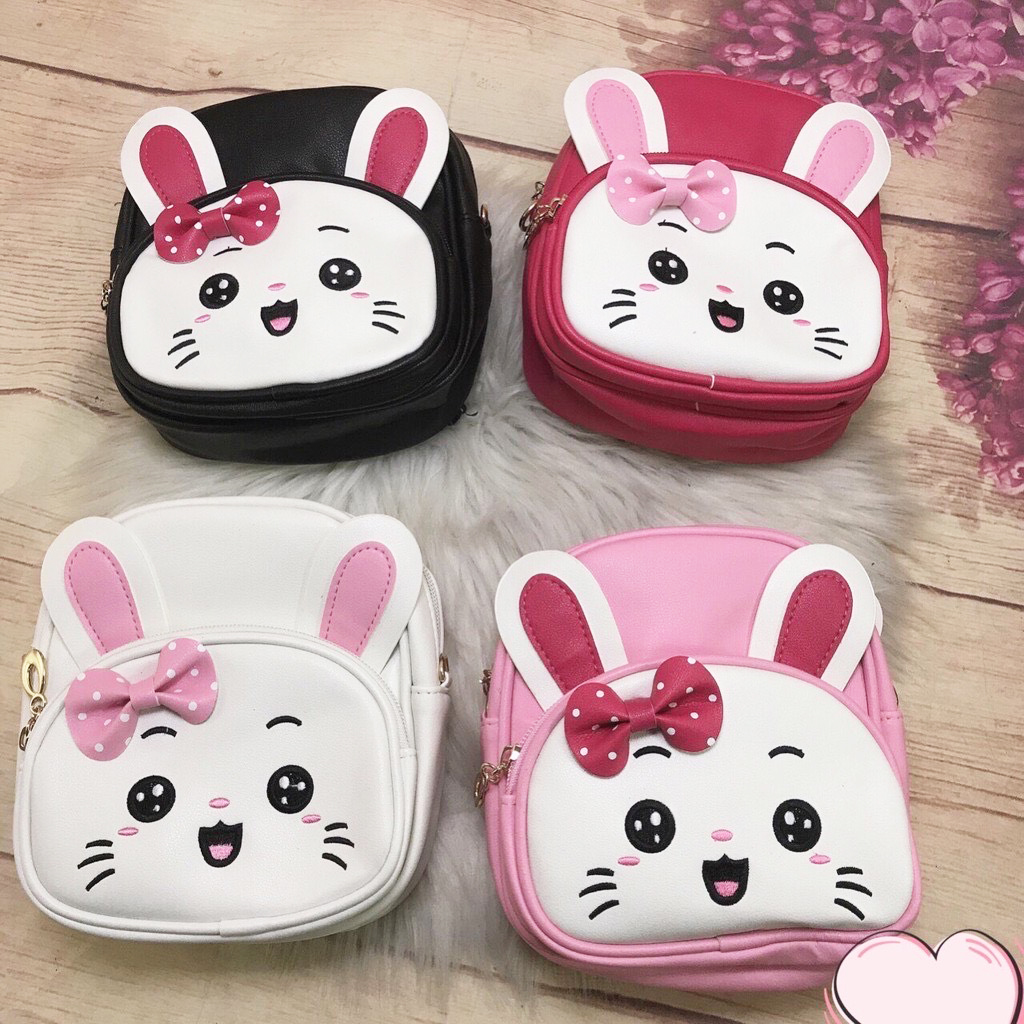 [HCM]BALO DA THỜI TRANG MINI CHO BE ĐI HỌC - THỎ HÌNH THẬT