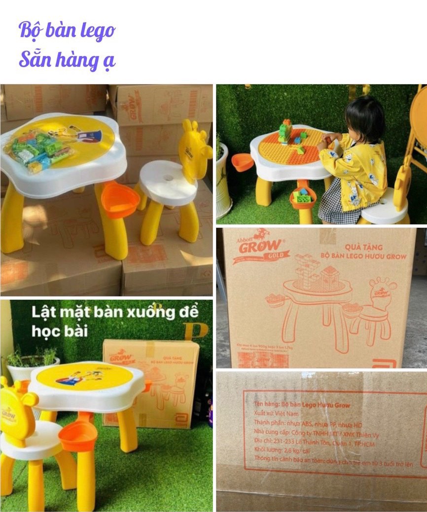 Bộ bàn ghế đa năng quà tặng từ Grow ngộ nghĩnh, đáng yêu cho bé