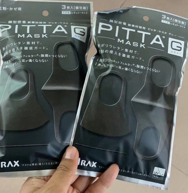 [HCM] Khẩu trang chống bụi mịn Mặt nạ Pitta Mask màu đen