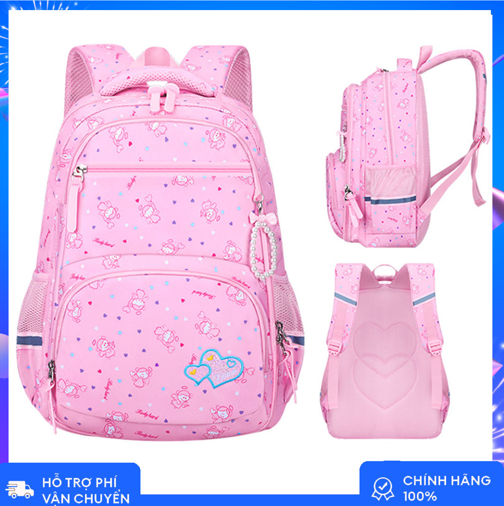Balo học sinh cho bé gái cấp 1 tiểu học từ lớp 1- lớp 3 siêu đẹp chất xịn-  Cặp sách cho bé chống thấm nước có phản quang nhiều ngăn tiện dụng