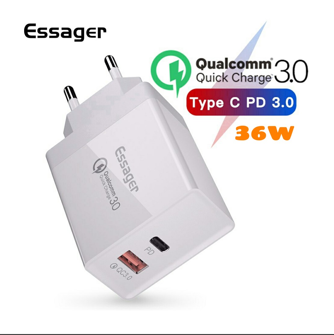 Củ sạc nhanh qc 3.0 powerport pd 36w essager