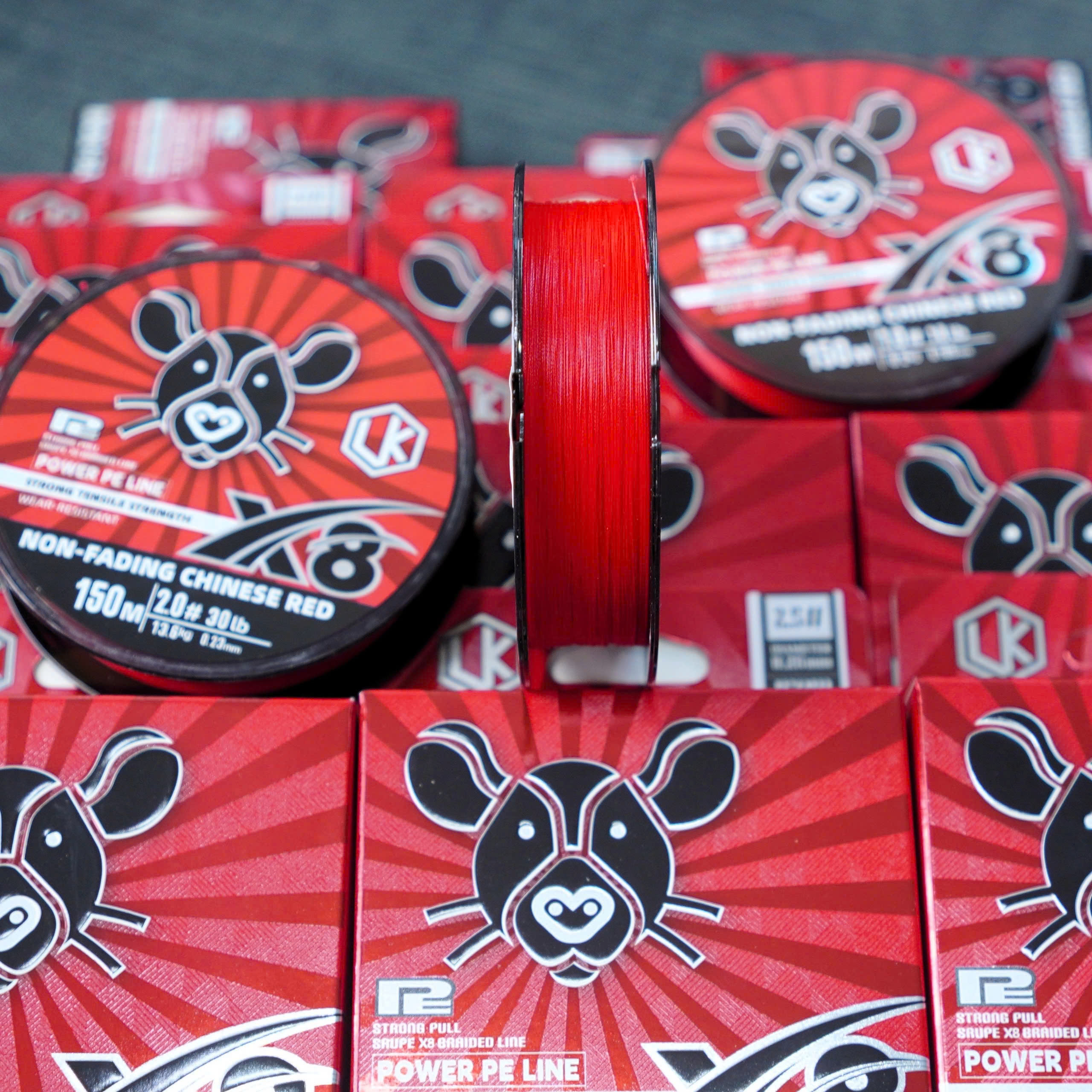 Dây Dù Câu Cá X8 Màu Đỏ LK 150m Cao Cấp - DD150M026