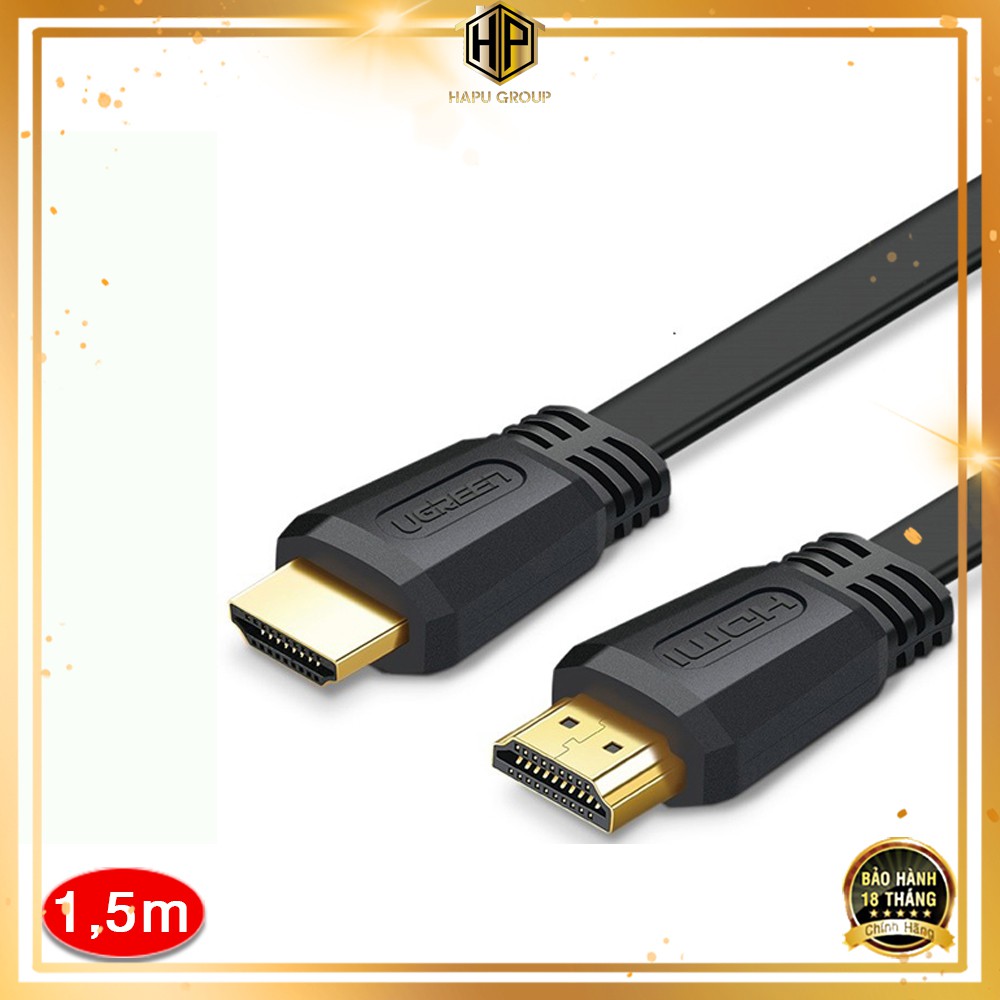 Cáp hdmi 2.0 ugreen 50819 dây dẹt dài 1.5m hỗ trợ 4k cao cấp - hapugroup