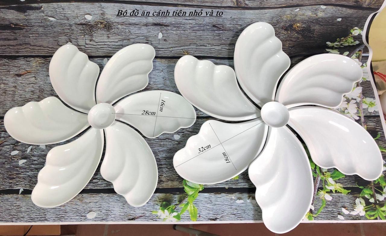 Set Đĩa Cánh Tiên Gốm Sứ Bát Tràng