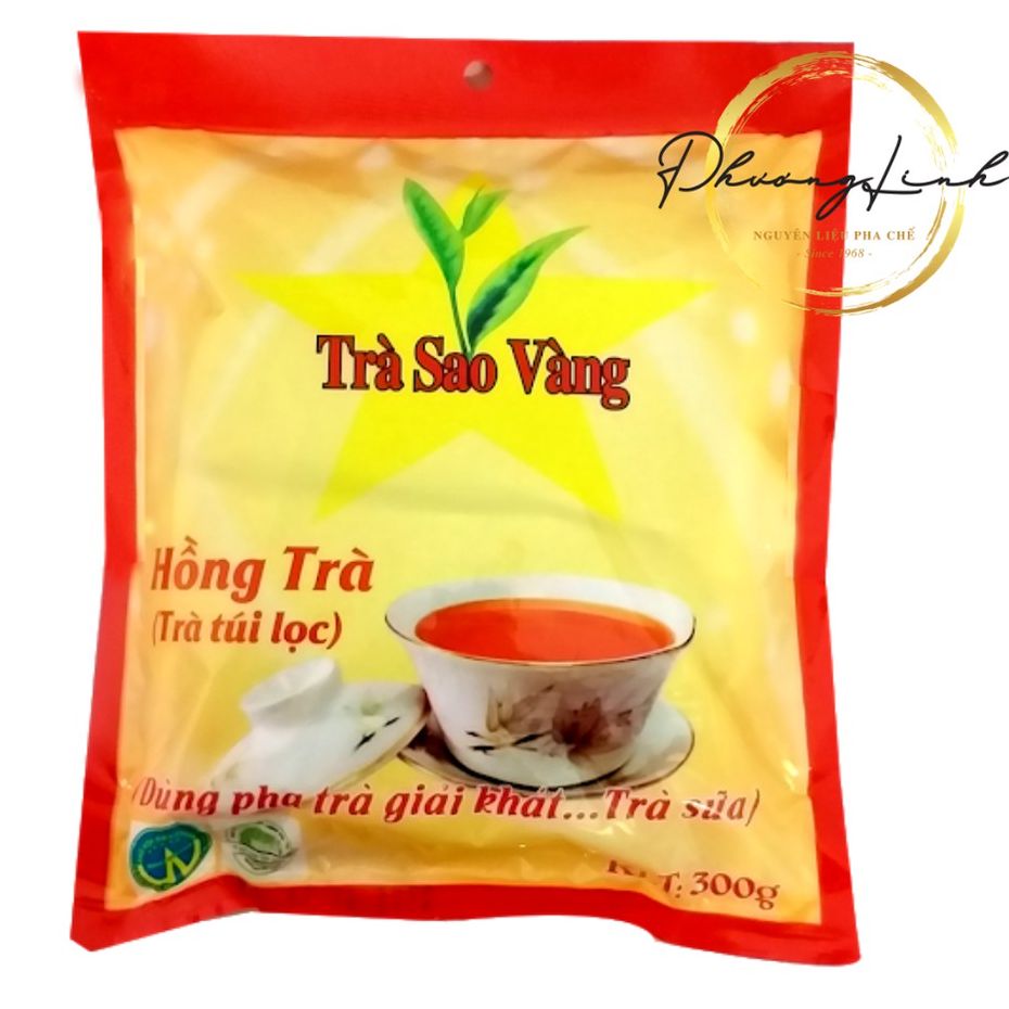 Hồng trà túi lọc sao vàng túi 300g 10 túi lọc nhỏ chất lượng đảm bảo an toàn đến sức khỏe người sử dụng cam kết hàng đúng mô tả