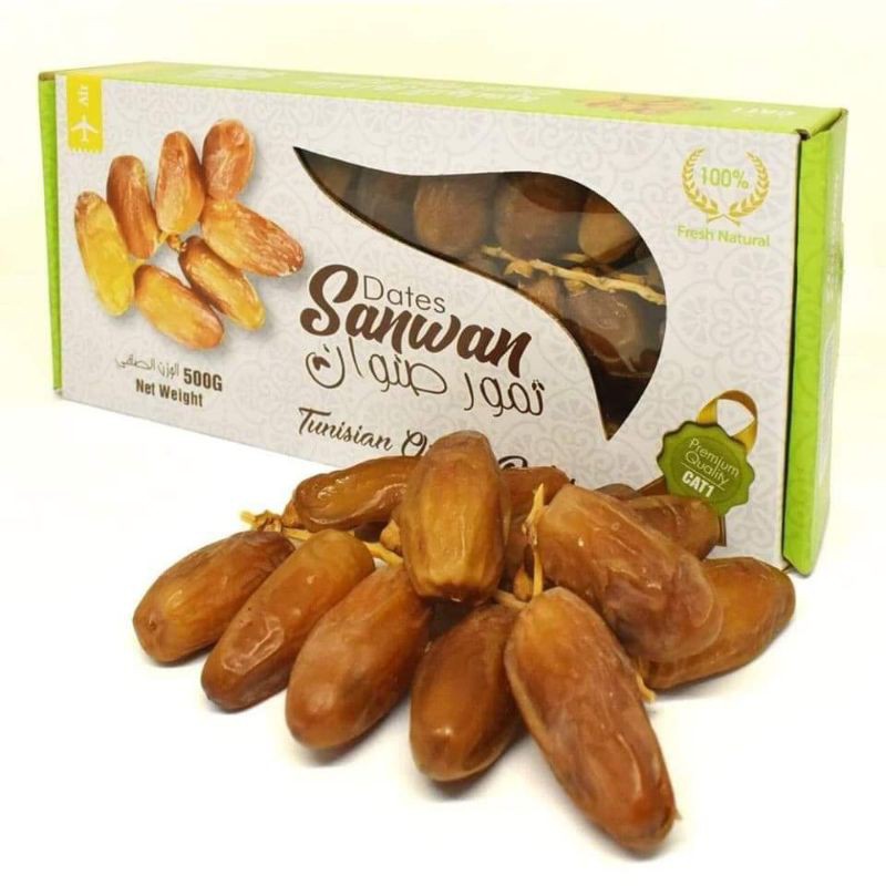 Chà Là Nguyên Cành Sấy Dẻo Dates Sanwan Tunisia 500Gr