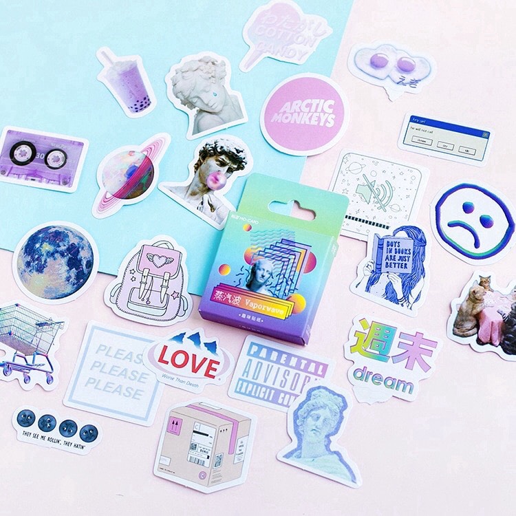 Hộp 45 sticker hội họa trang trí sổ tay, bullet journal