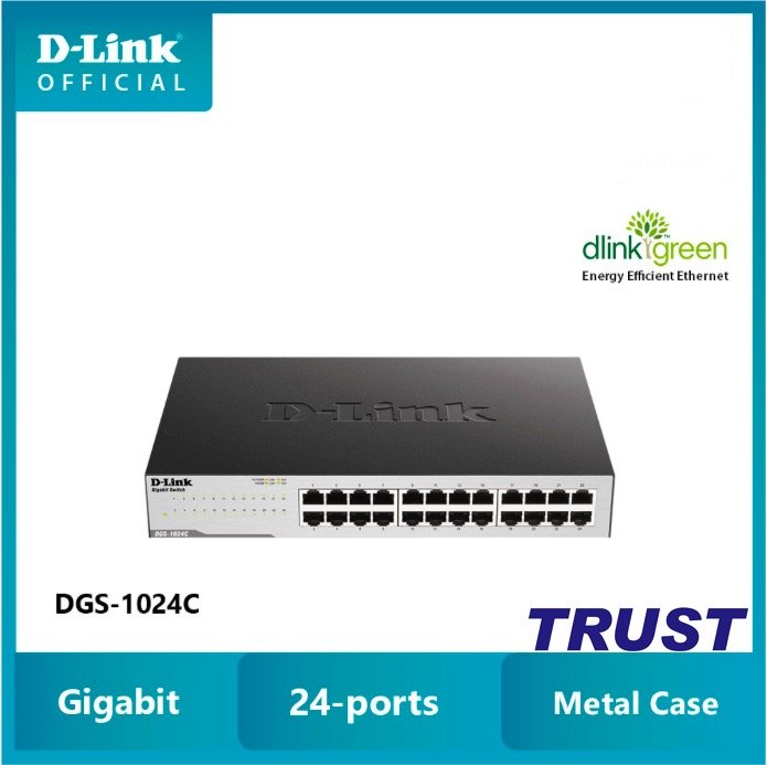D-Link Switch Gigabit 24 cổng 10 100 1000Mbps Gắn tủ Để bàn