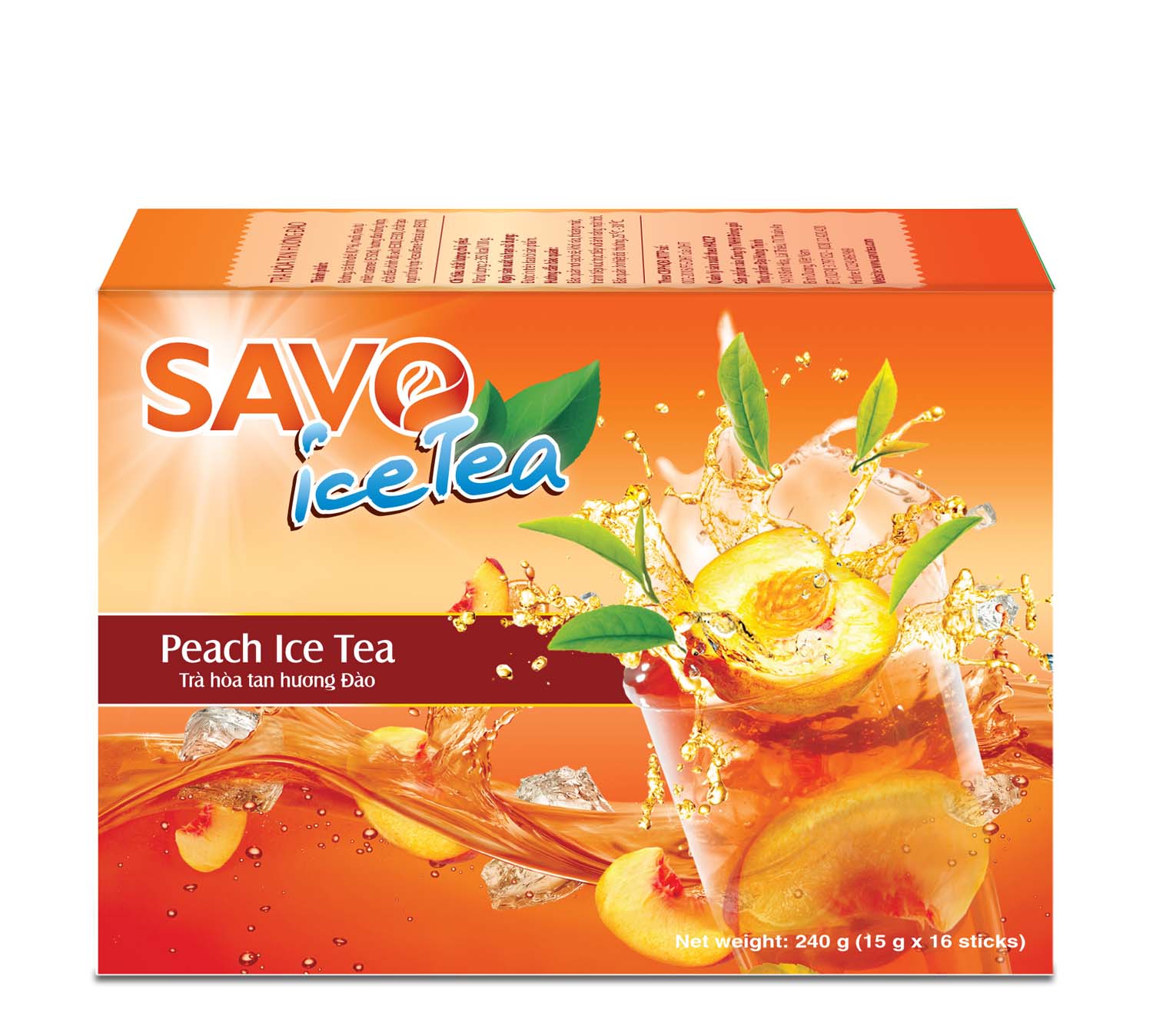 Trà hòa tan đào ice tea sản phẩm của savo