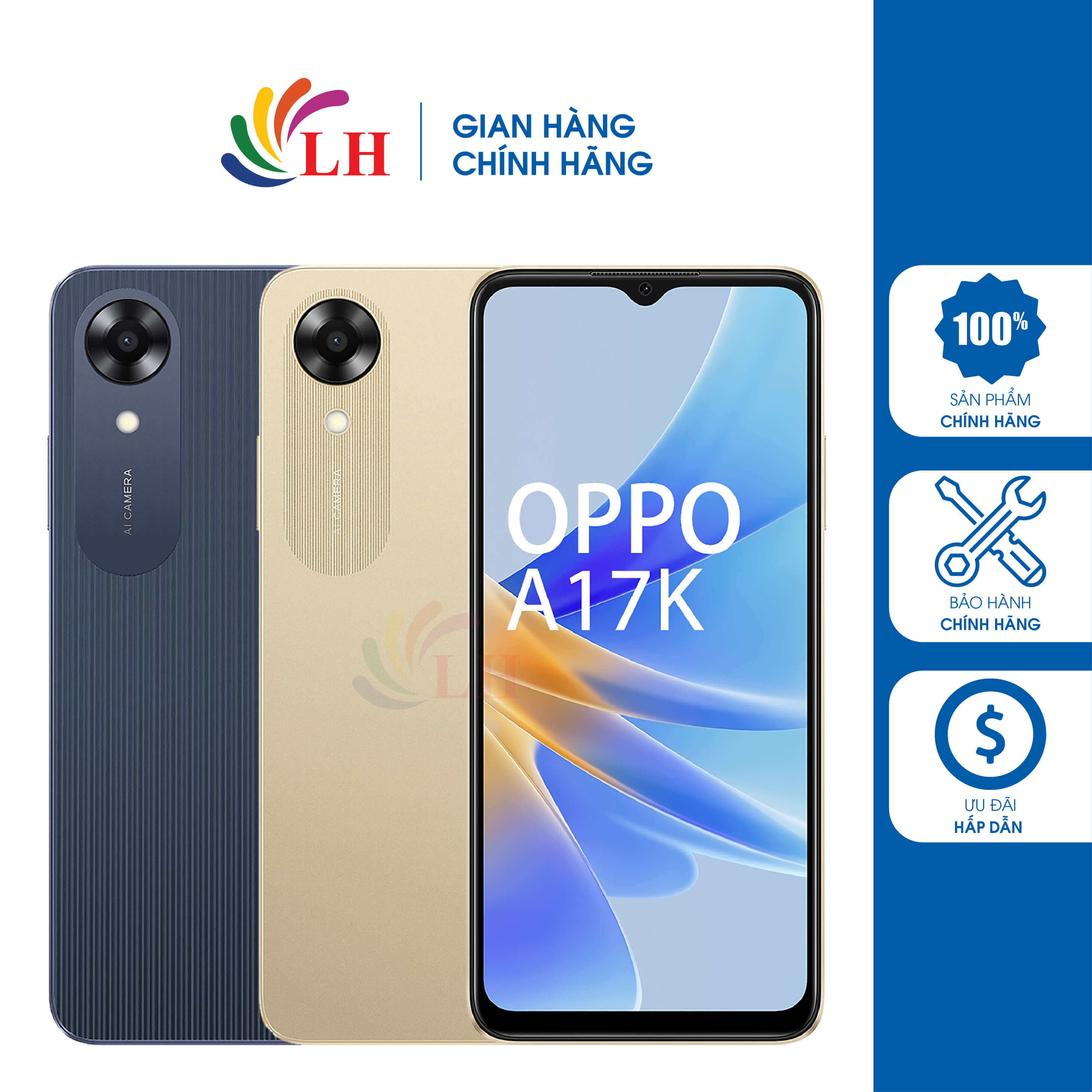 Điện thoại Oppo A17k - Hàng chính hãng - Độ phân giải rõ nét, viên pin bền bỉ, đa nhiệm ổn định