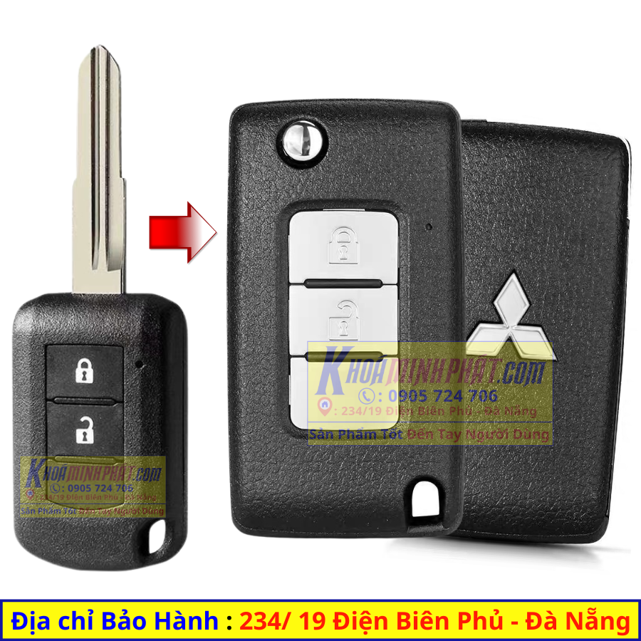 Vỏ chìa khoá Độ gập xe Mitsubishi Xpander V55