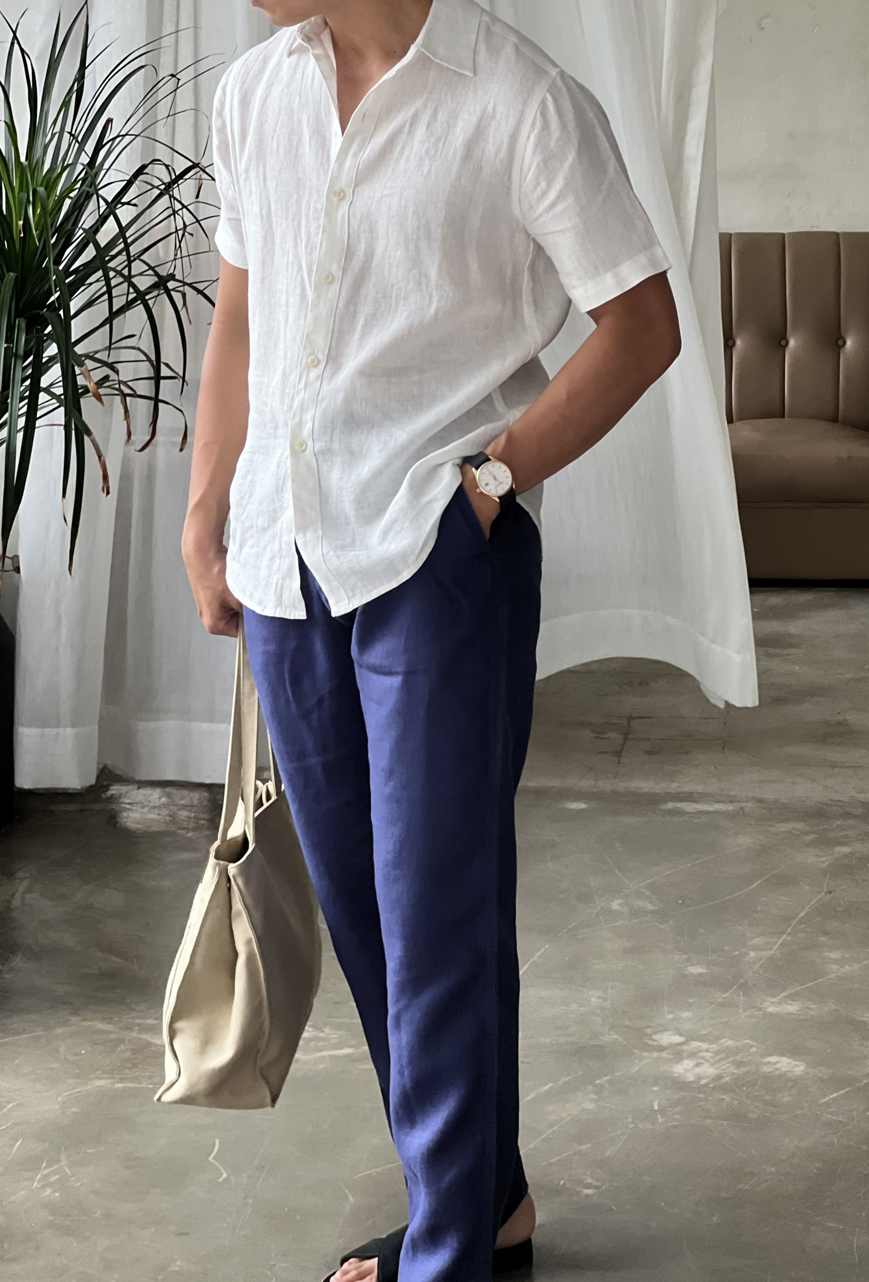 Quần Dài Linen Form Ống Suông Thoáng Mát Chuẩn Dáng