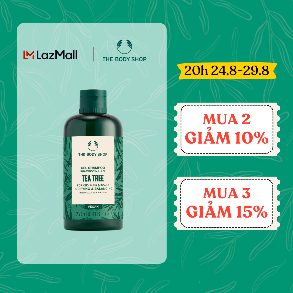 Dầu Gội Tràm Trà Tea Tree Purifying and Balancing Shampoo The Body Shop