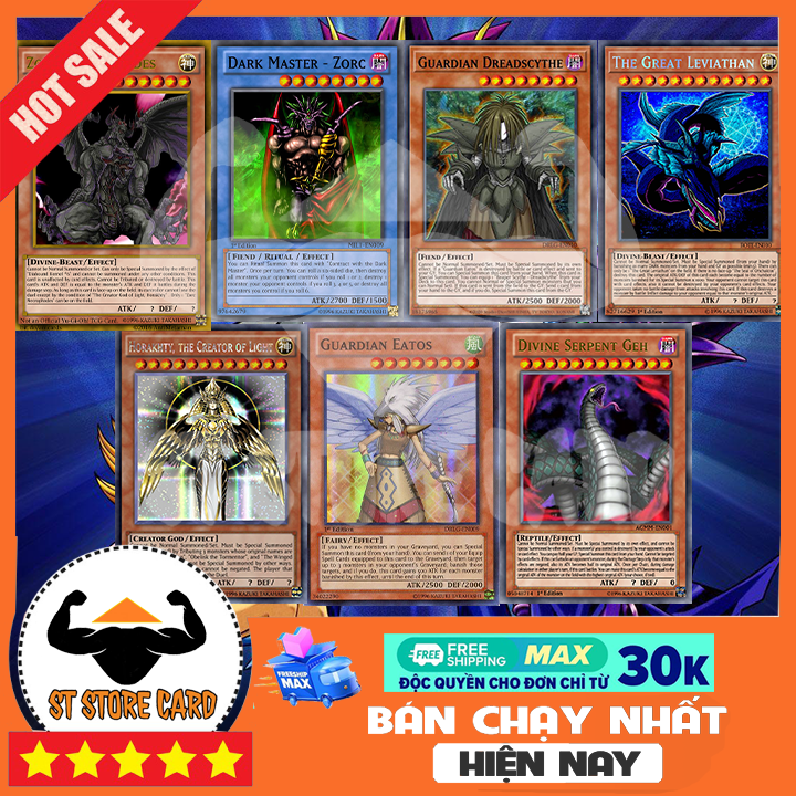 [ Bộ 7] Thẻ bài Yugioh hiếm của các cao thủ trong phim Ác thần Zorc, Thần ánh sáng ,.. [ Thẻ in custom ST STORE CARD]