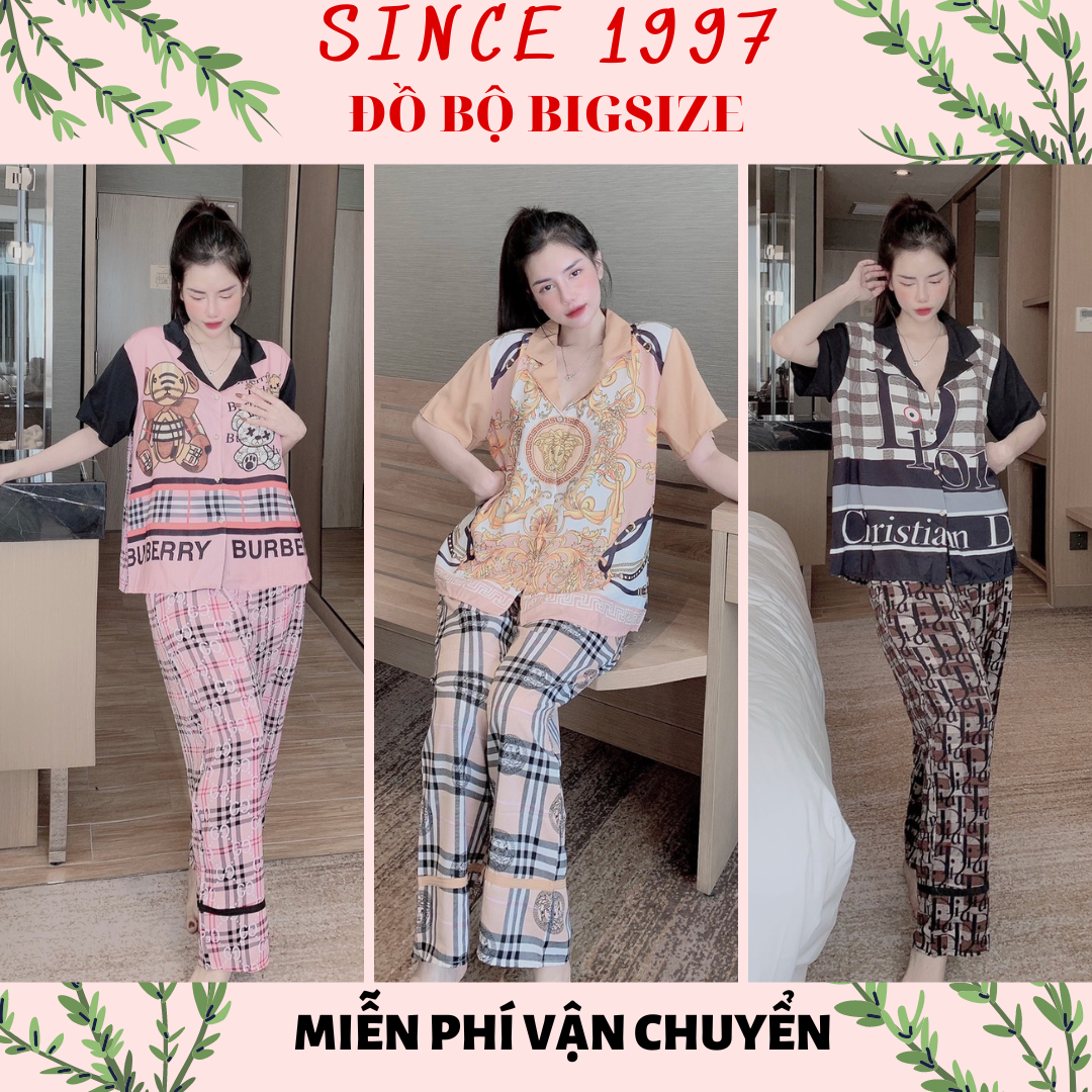 Đồ bộ bigsize TNQD 50-75kg, Since1997 Đồ ngủ bigsize Pijama bigsize lụa Mango cao cấp