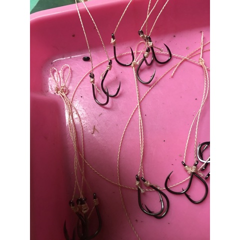 Lưỡi câu lăng xê buộc thủ công 6 lưỡi có lò xo xịn