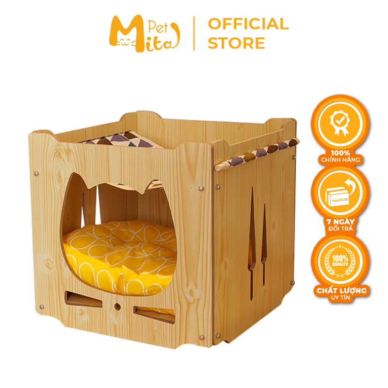 Chuồng cho chó mèo, nhà cho thú cưng bằng gỗ Mitapet PS38