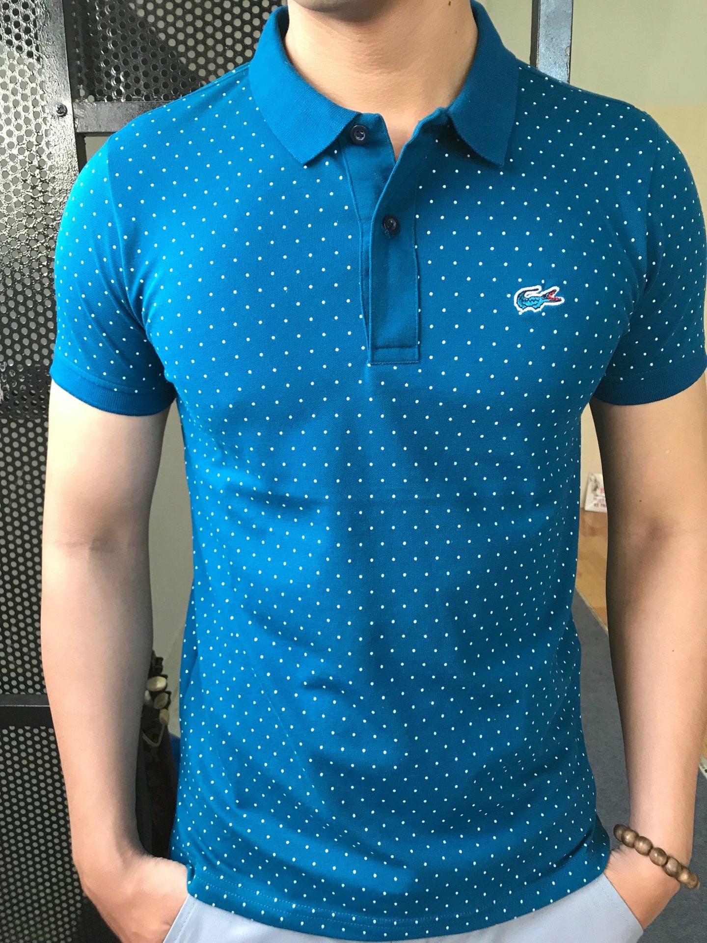 Áo Thun Nam cổ bẻ Cá Sấu, Áo polo nam chấm bi chất cotton đẹp