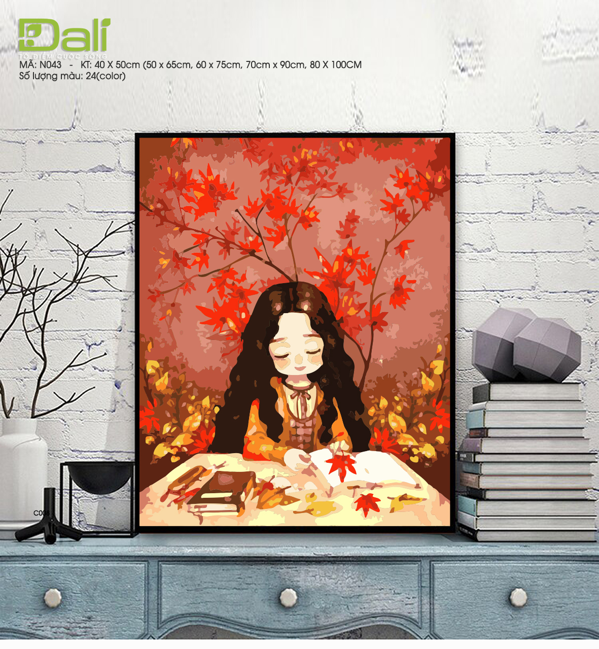 Tranh treo tường tự tô màu số hóa DALI Góc nhỏ của nàng N043