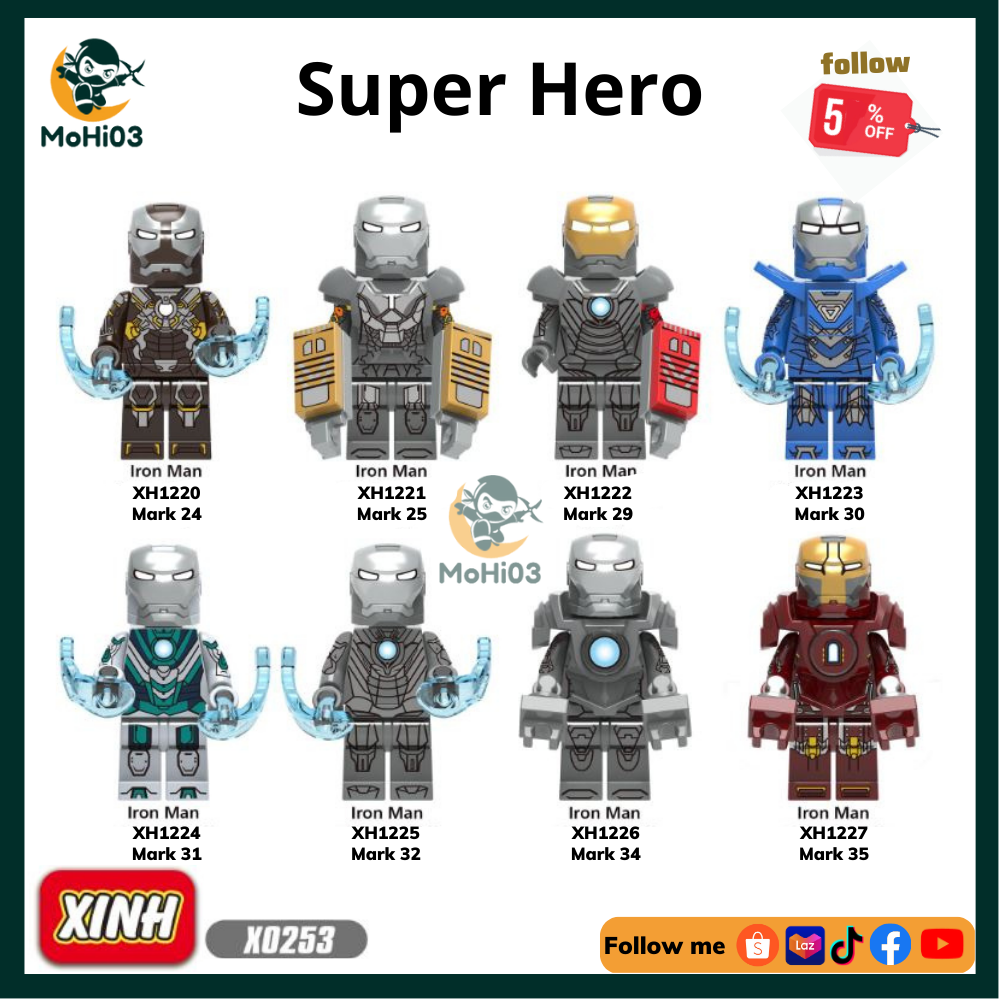 Đồ chơi lắp ráp mô hình minifigures siêu anh hùng Marvel Super Hero X0253 IronMan - MoHi03