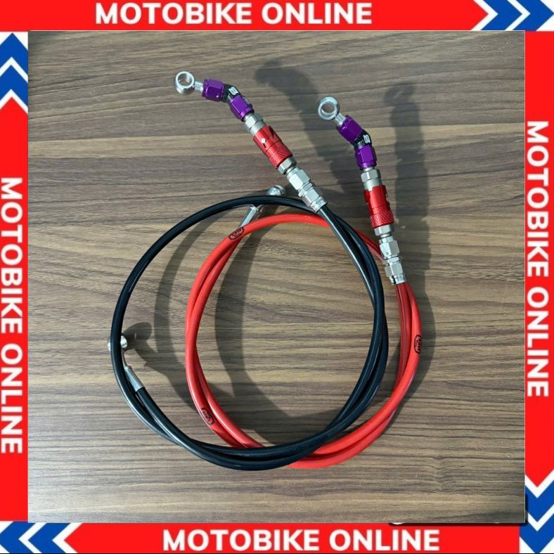 Dây dầu Sau 65 cm Ngắt đỏ đầu 45 độ 2 đầu Tím + đen