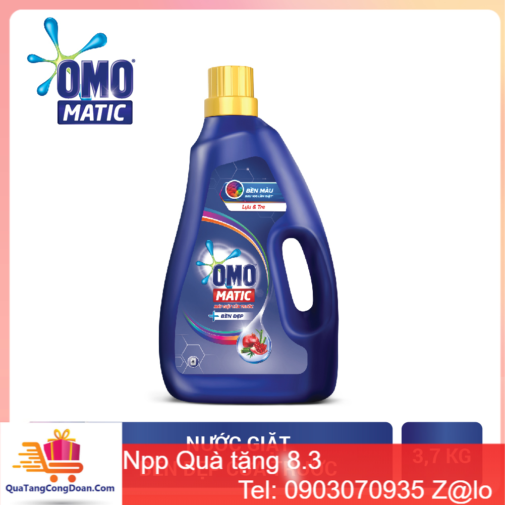 [HCM] Nước giặt OMO Matic bền đẹp chai 3.7kg cửa Trước Xanh Quà Tặng Doanh Nghiệp Tiến Dũng