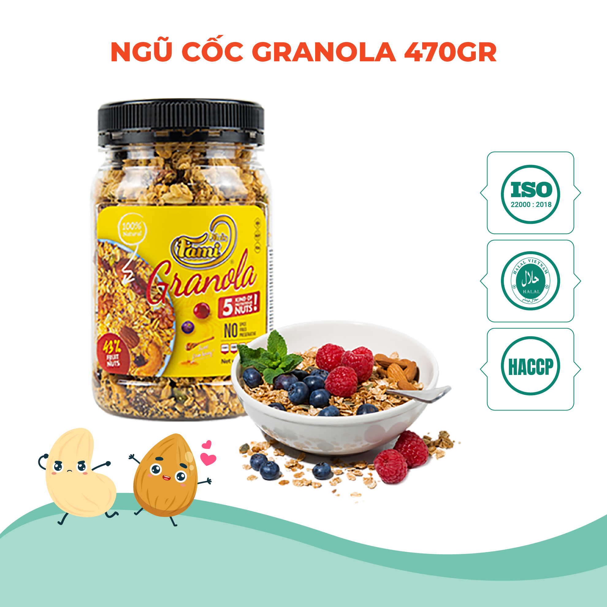 Hạt dinh dưỡng ngũ cốc ăn kiêng Granola Faminuts 470 gr