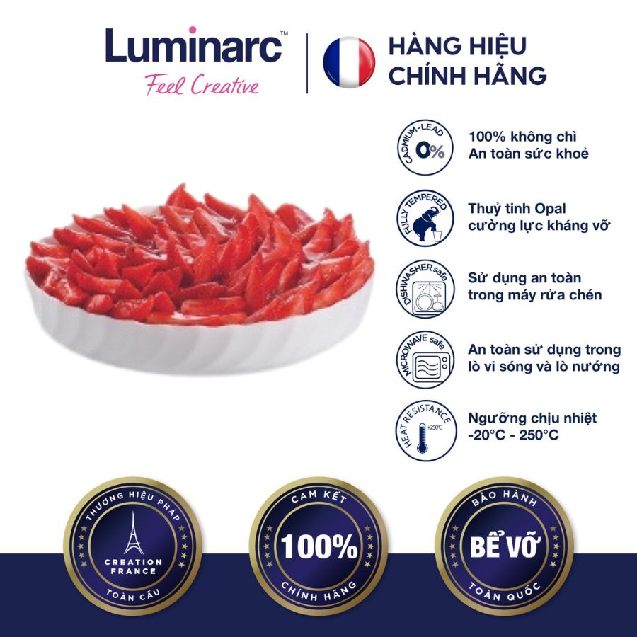 Khay nướng thuỷ tinh luminarc smart cuisine trianon tròn 26cm- lukhp4021