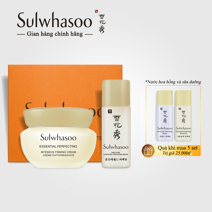 Bộ Chăm Sóc Da Sulwhasoo Perfecting Renewing Kit - Tinh chất Sulwhasoo First care và Kem nâng cơ; Kit Sulwhasoo mini