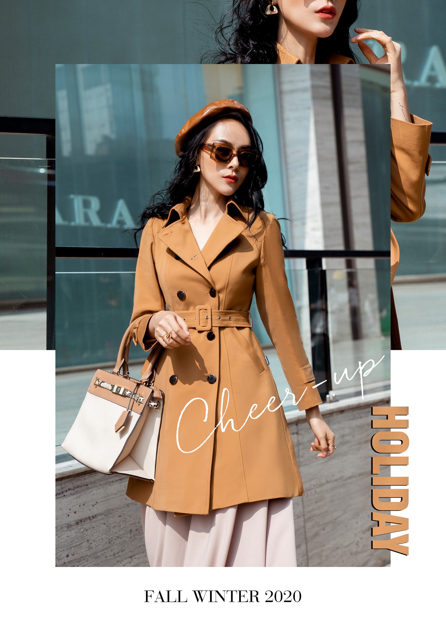 Áo mangto dáng dài - da bò - A1289