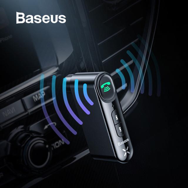 Bộ thu phát bluetooth trên xe hơi - Thiết bị nhận âm thanh không dây - Và biến loa tai nghe thường thành không dây - Adapter trên ô tô giúp đàm thoại rảnh tay - Công nghệ Bluetooth 5.0 , Thương hiệu Baseus (BSBA-02) - Phân phối bởi Baseus Vietnam