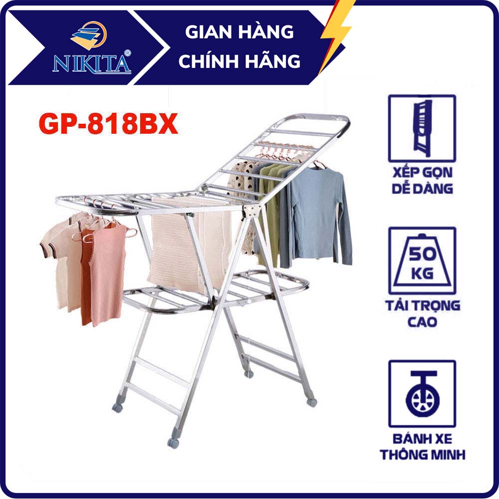 Giàn phơi thông minh, Giàn phơi để sàn Inox không gỉ - Hàng chính hãng NIKITA
