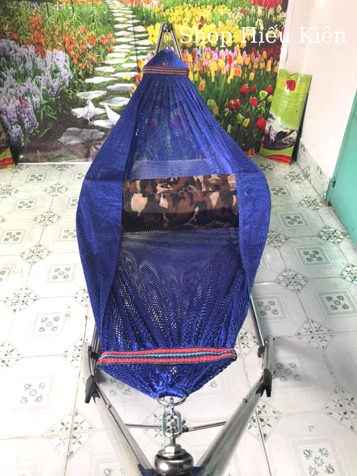 Võng lưới 2 lớp nẹp đầu , size 2m3 x 1m5 , nẹp 2,4cm , võng lưới nẹp đầu cao cấp lưới dày đẹp