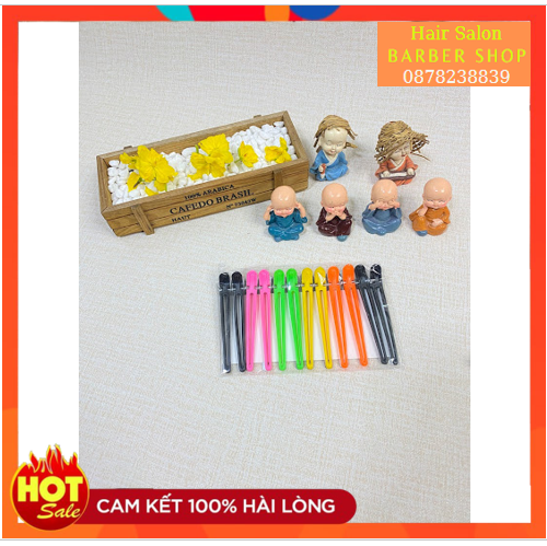 Kẹp vịt cắt - kẹp 12 cái 1 vỉ - dành cho thợ cắt tóc chuyên nghiệp