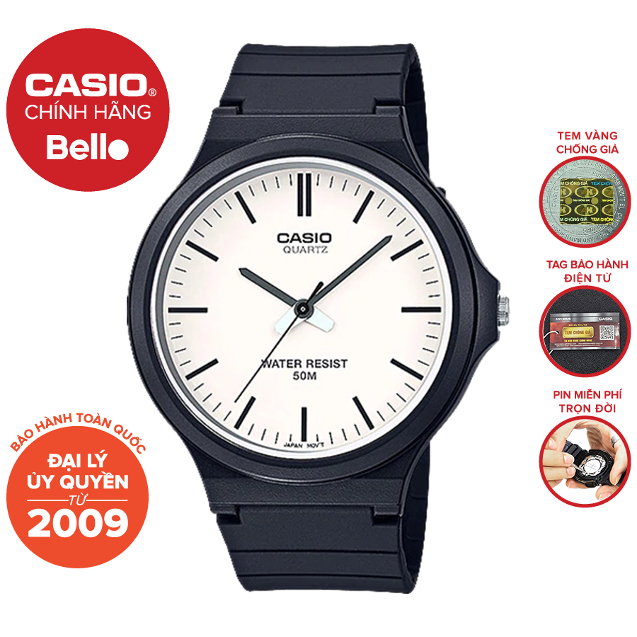 Đồng hồ casio nam mw-240-7e bảo hành chính hãng 1 năm - pin trọn đời